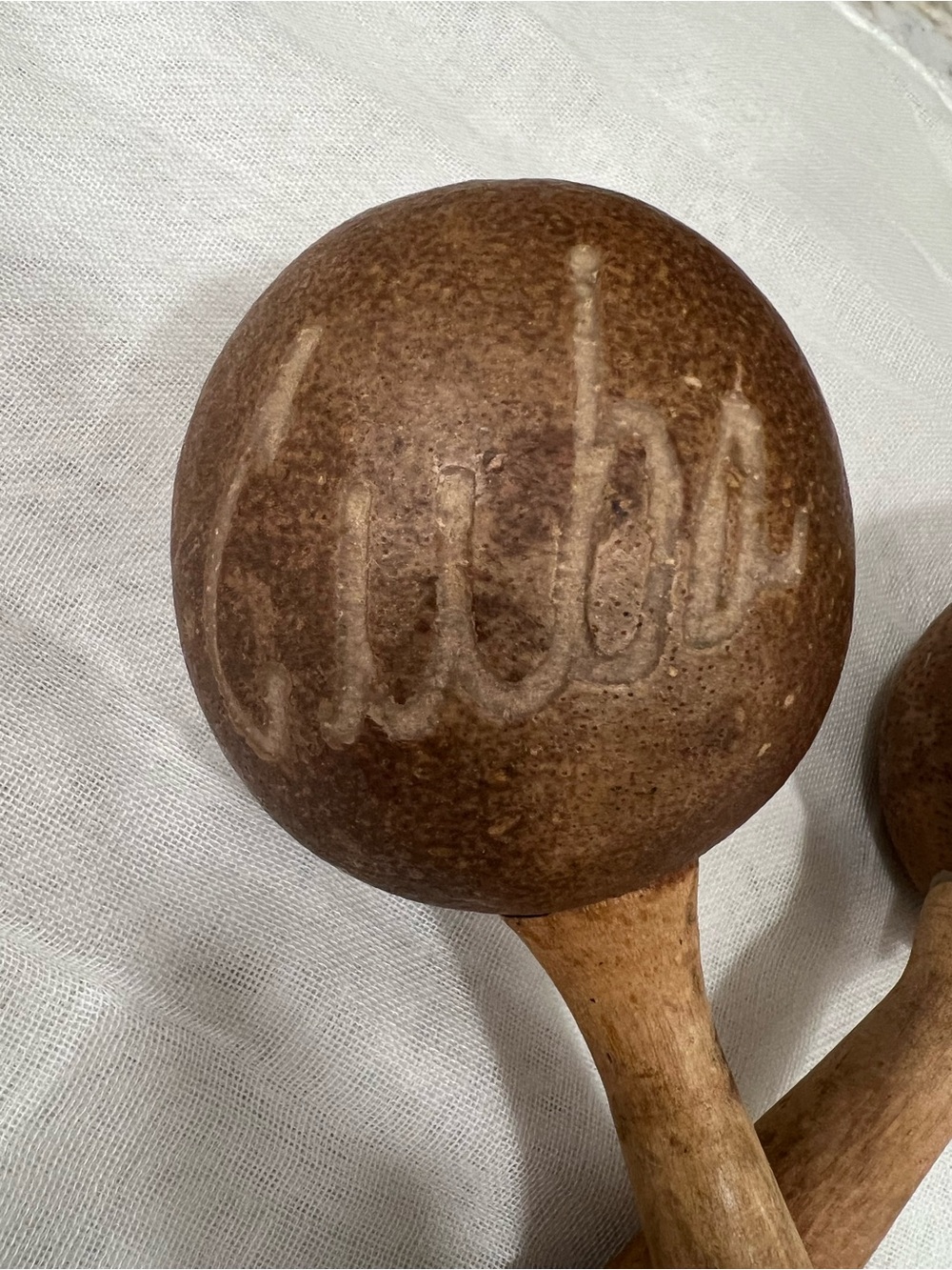 Hand crafted maracas musical instruments carved Cuba and Palm Trees. - Picture 4 of 6